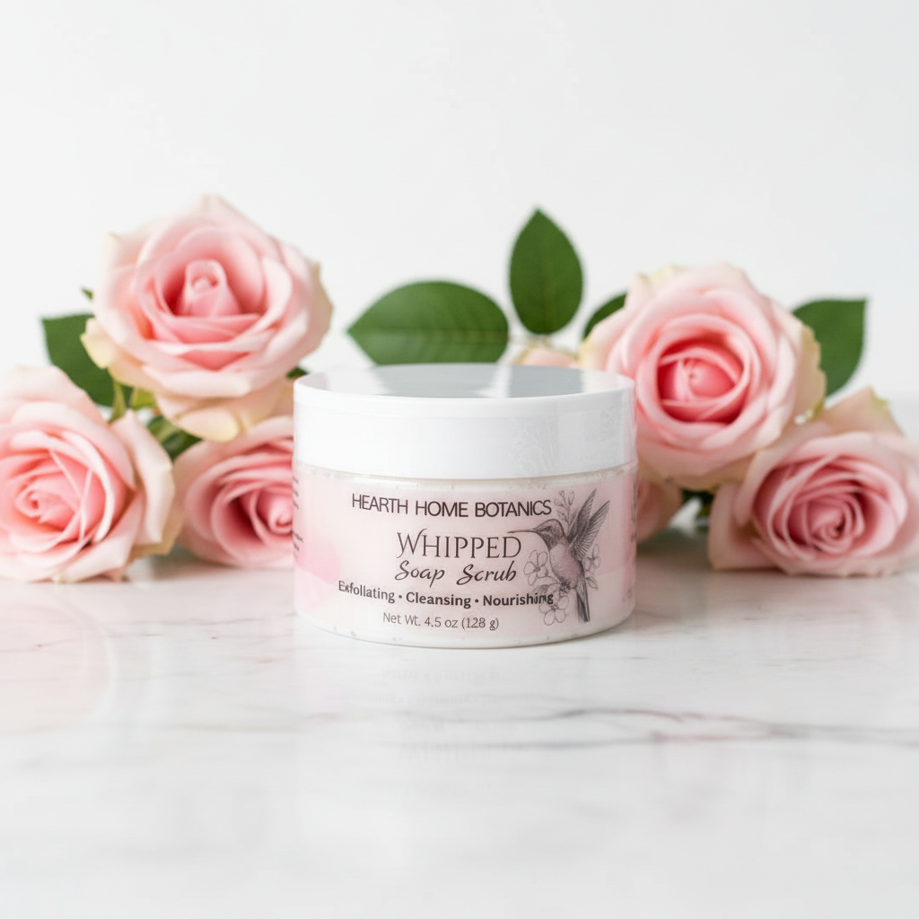 Hearth Home Botanics Whipped Sugar Scrub – Exfoliating Body Polish with Botanical Oils